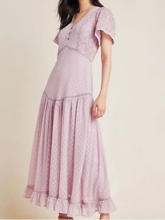 Dresses & Skirts - NWT Anthropologie Knightly Lilac/Mauve Maxi Embroidered Dress